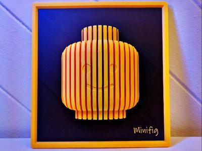 Layered Minifig Brick Head – 3D Art – No AMS