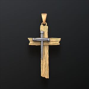 Wooden Cross Pendant v2