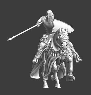 Medieval crusader knight – charging with lance