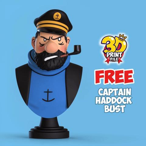 FREE CAPTAIN HADDOCK 3D Bust model