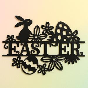 happy easter sign wall art bunny rabbit home decor
