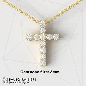 3mm Gemstone Cross Pendant