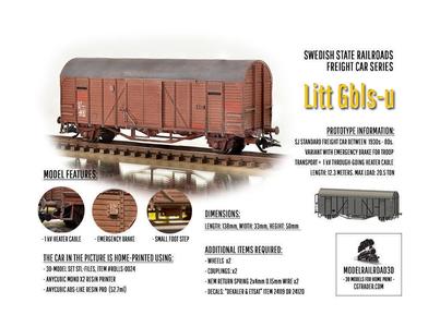 ROLLS-0024 Swedish SJ Litt Gbls-u Freight Car H0-scale
