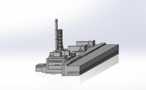 Chernobyl Nuclear Power Plant CHNPP 1:1000 scale realistic.