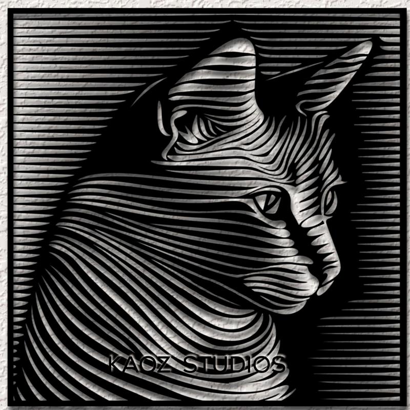 Cat Wall Art Kitty Wall Decor Kitten 3D Optical Illusion Art