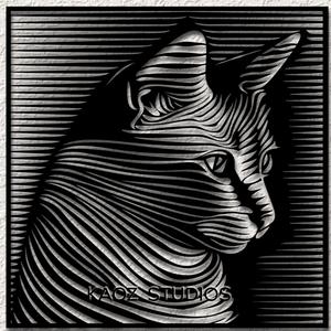 Cat Wall Art Kitty Wall Decor Kitten 3D Optical Illusion Art