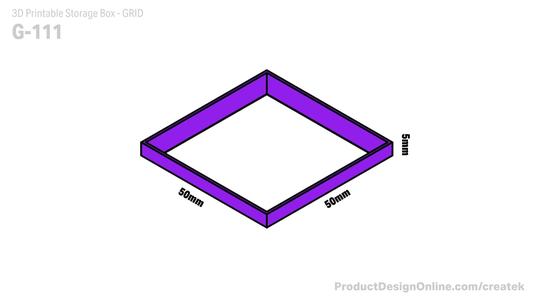 GRID for CREATEK 3D Printable Storage Boxes (STL)