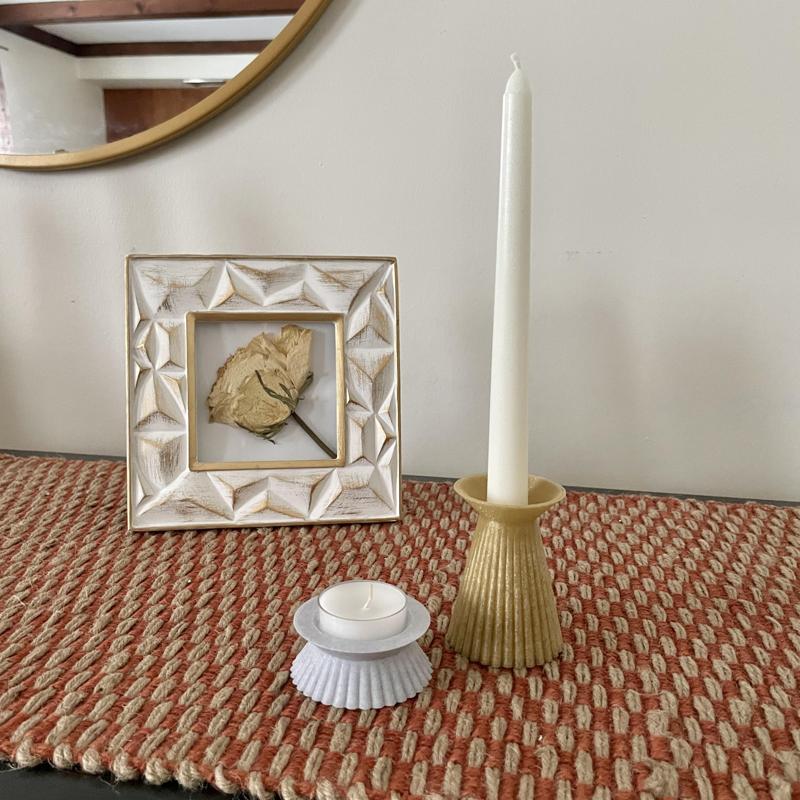 Scalloped Candle Holder Pair
