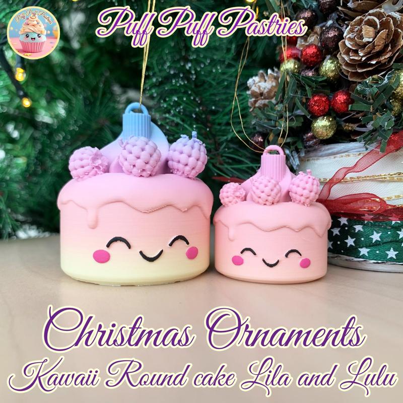 Christmas Ornaments Kawaii Round cake Lila and Lulu
