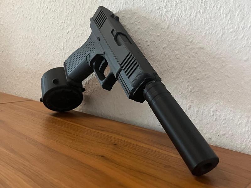Glock 19 with Silencer movable trigger and slide