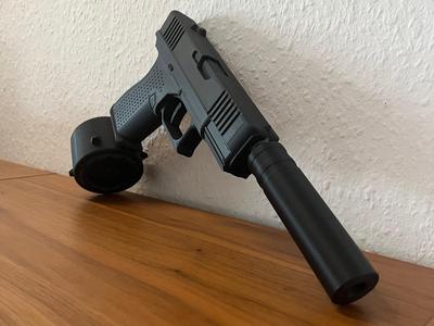 Glock 19 with Silencer movable trigger and slide