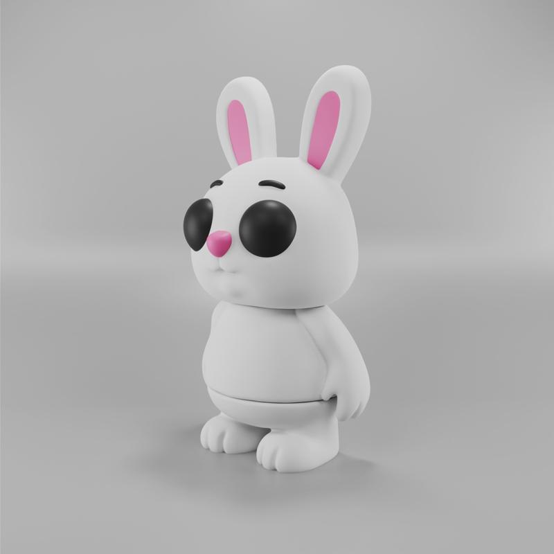 Flexy Bunny Figurine + Keychain 
