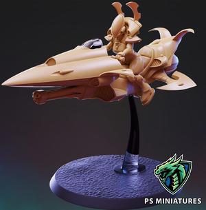 Space Elf Jetbike Pose 1 -  Male & Female Variants