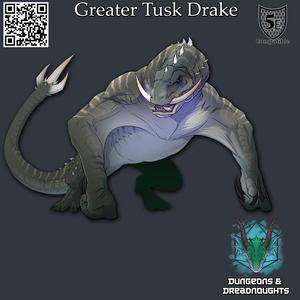 Greater Tusk Drake  - 5e Stats/ Monster / Custom Item Card Included