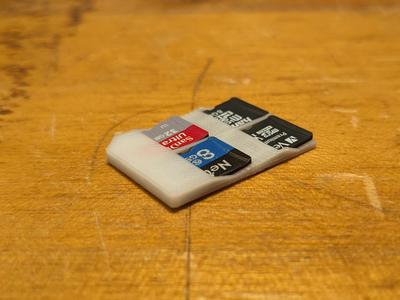 Quad microSD Card Holder - size of a sd card