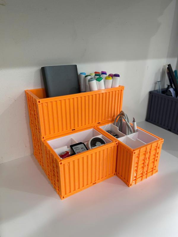 Shipping Container Pen Holder Desk Organizer