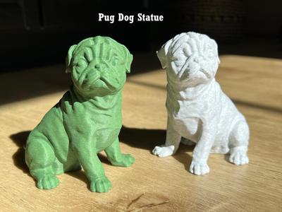 Pug Dog Mops Sitting Statue