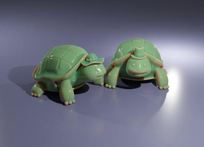 Mr and Mrs Turtle - Little desktop couple - remixable