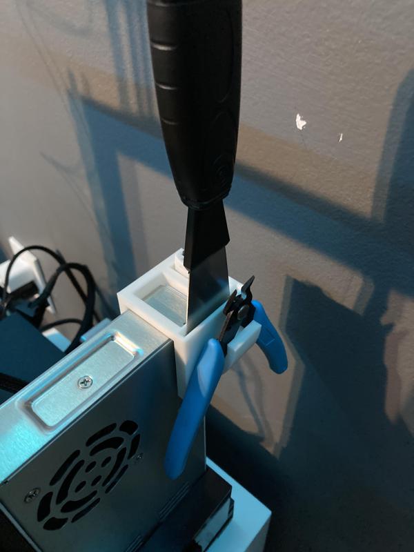 Tool Storage for Ender 3 Pro on top of Power Supply PSU.