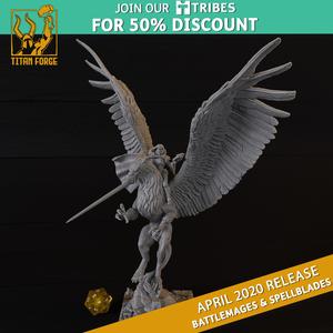 Mage on Griffin - Battlemages & Spellblades - Titan Forge Miniatures April 2020