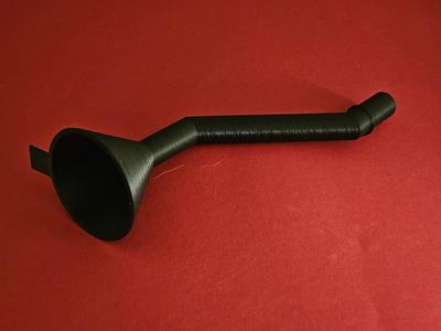 Funnel for hard-to-reach filling spouts e.g. cars