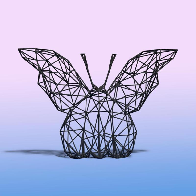 Intricate Butterfly Wire Art STL - Nature-Inspired Decor