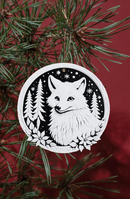 Christmas Artic Fox Decoration