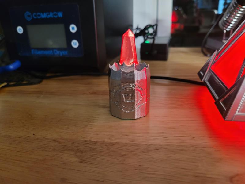 Kyber crystal holder for led tealight from dollar tree and kyber crystal linked below
