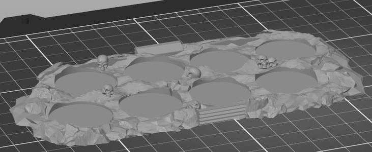 Movement tray 25mm base 8 units with terrain 