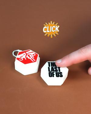 Fireflies STOP sign Fidget Clicker Keychain