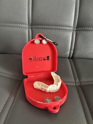 Mouth Guard Case with Magnet Closure and Karabiner Eyelet