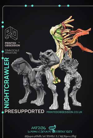 Night Crawler - 3 Models - Cryptids of the Darkwoods - PRESUPPORTED - Illustrated and Stats - 32mm s