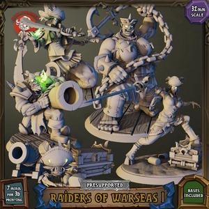 Raiders of Warseas 1 - 32mm scale pre-supported set