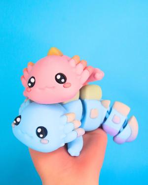Cute Axolotl Flexi Fidget Print in Place