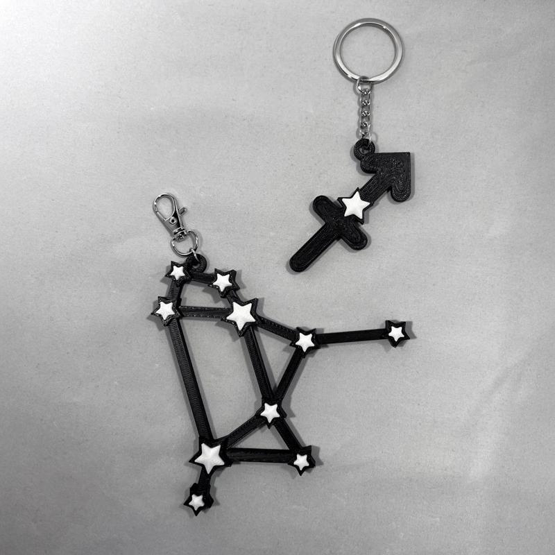 Sagittarius Constellation and Zodiac Symbol Keychain Bundle - 3D Printable STL Files - NO AMS - COMM