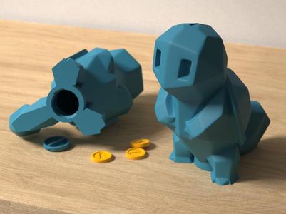 Low-poly Squirtle - Piggy Bank