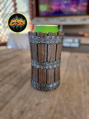 Wood Barrel Can Koozie - Concave - 12 oz and Tallboy