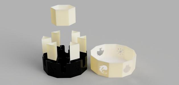 MTG-Deckbox für 6 Commander-Decks mit Zubehörfächern