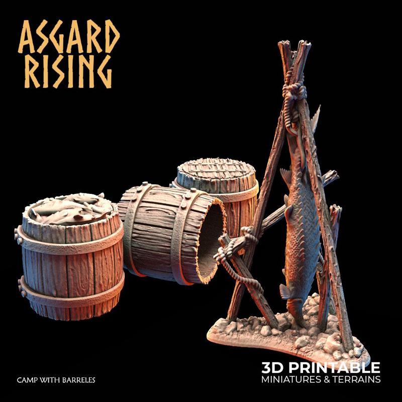 Camp with Barrels /Terrain/ /Pre-supported/