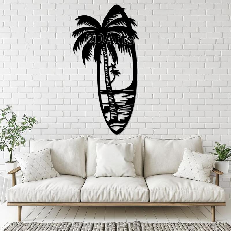 Surfboard Beach Design 2D Wall Art/Window Art