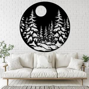 Snow Landscape at Night 2D Wall Art/Window Art
