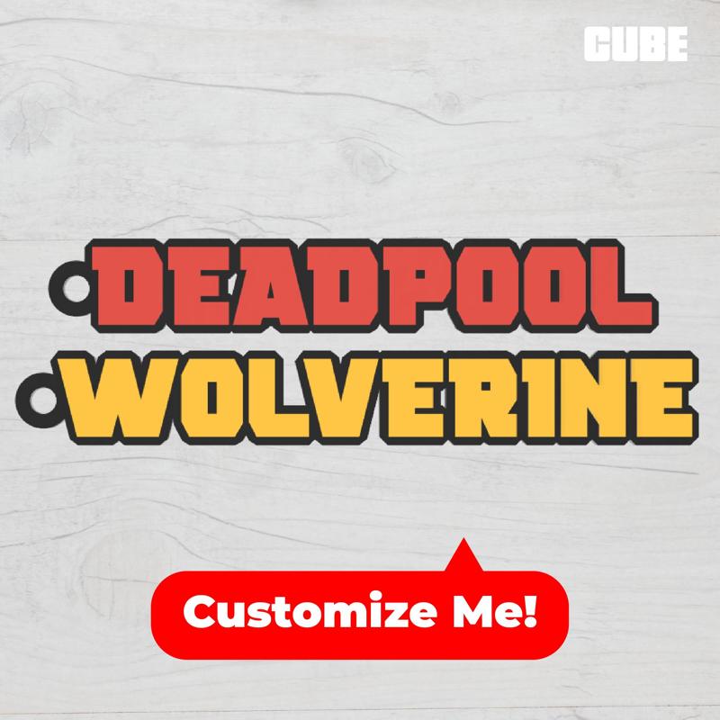 Deadpool vs Wolverine Customizable Keychain