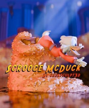 DuckTales Scrooge McDuck Diving Into Gold Figurine