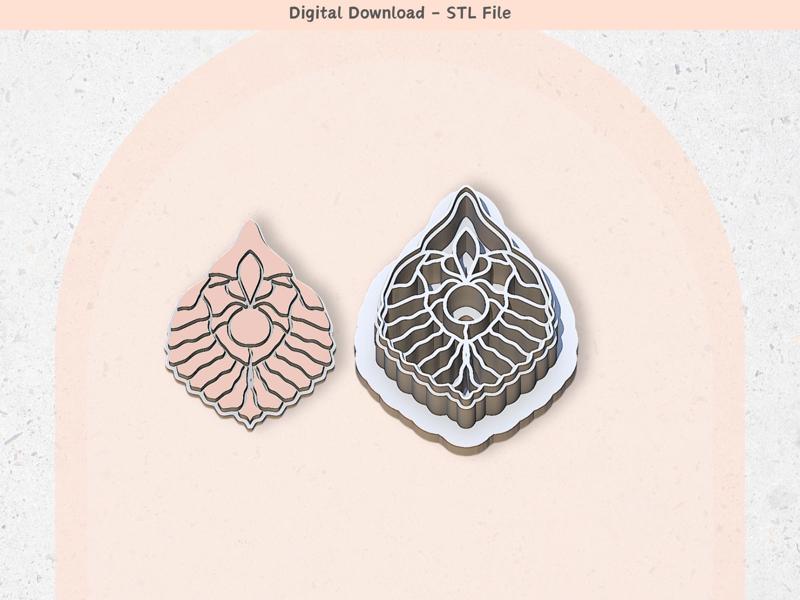 Polymer Clay Cutter STL File, Unique Shape 24, Digital STL File, Clay Tools, 5 Sizes Clay Cutters