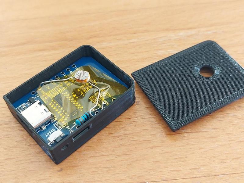 D1 Mini LDR light Sensor case - corrected usb port
