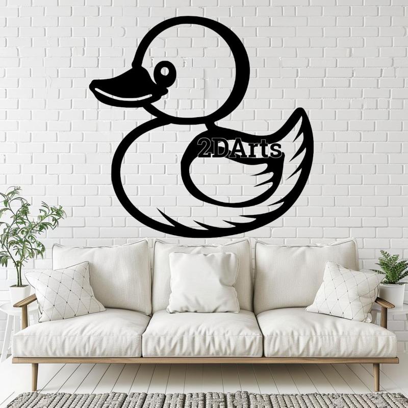 Squeaky Duck 2D Wall Art/Window Art - Digital STL & SVG File for 3D Printing or Laser Cutting