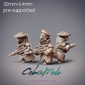 Dinosaur Folk Army - Gralix, Karnith, & Skalgar, Dinovian Soldiers (Pre-Supported)