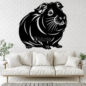Guinea Pig 2D Wall Art/Window Art - Digital STL & SVG Files for 3D Printing and Laser Cutting