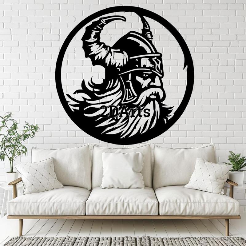 Viking 2D Wall Art/Window Art - Digital STL & SVG File for 3D Printing or Laser Cutting