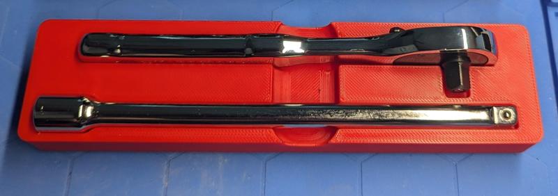 Gridfinity Bin for Craftsman 1/4" Socket Wrench and Extension